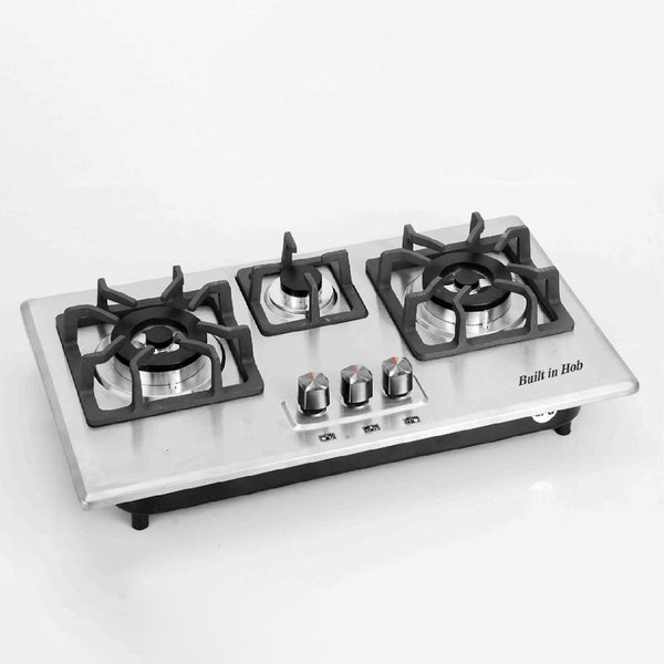 3 Burner Stainless Steel Top Gas Hob with Auto Ignition - Kitchen Stove - ST301